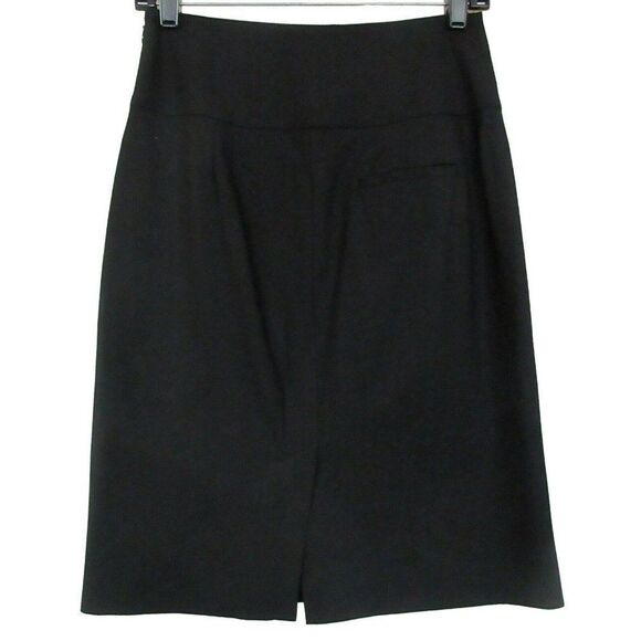Banana Republic Black Fully Lined Pencil Skirt Sz 2 Italian Fabric Wool Stretch - Picture 3 of 5